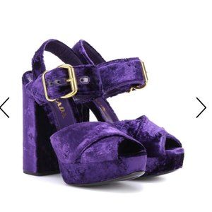 Purple Velvet Prada Platform Sandals 36.5
